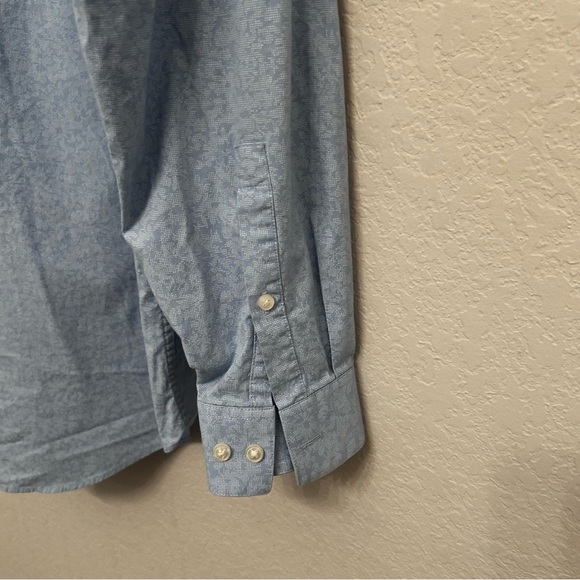 Calvin Klein Men's Blue Patterned Dress Shirt - Picture 8 of 8